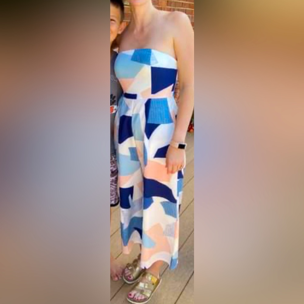 Colorblock wide-leg jumpsuit
